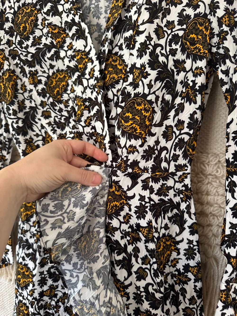 Sandro Wrap-effect Dami Printed Mini Dress NWT - Picture 10 of 11